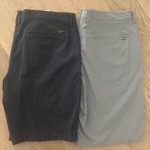 Travis Mathew Gray and Quicksilver Navy Blue shorts